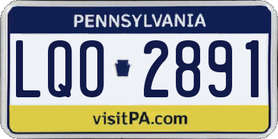 PA license plate LQO2891