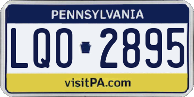 PA license plate LQO2895