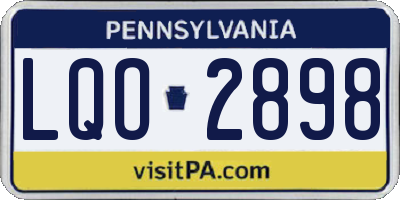PA license plate LQO2898