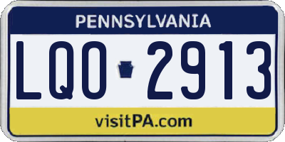 PA license plate LQO2913