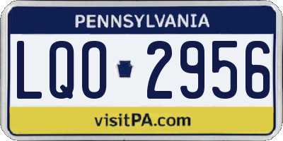 PA license plate LQO2956
