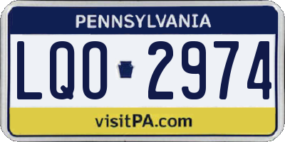 PA license plate LQO2974
