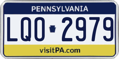 PA license plate LQO2979