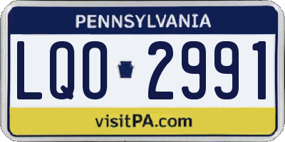 PA license plate LQO2991