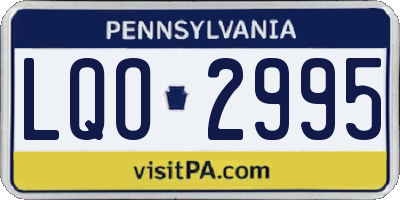 PA license plate LQO2995