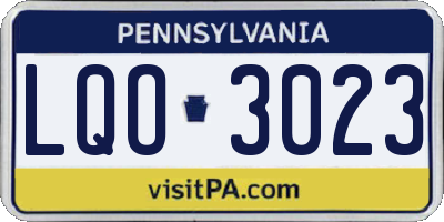 PA license plate LQO3023