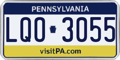 PA license plate LQO3055