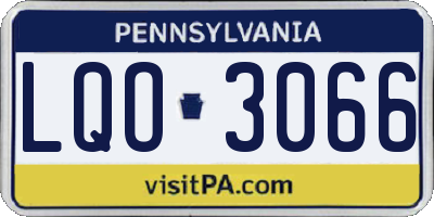PA license plate LQO3066