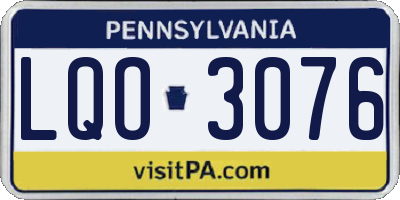 PA license plate LQO3076