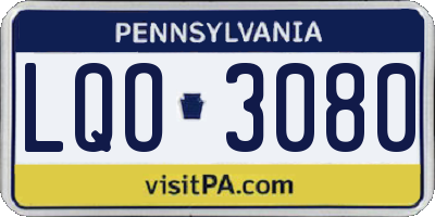 PA license plate LQO3080