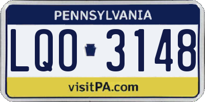 PA license plate LQO3148