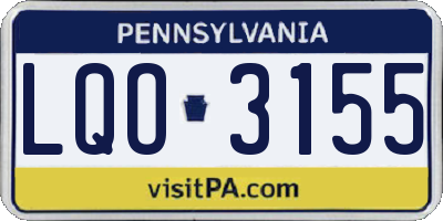 PA license plate LQO3155
