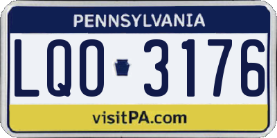 PA license plate LQO3176