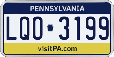 PA license plate LQO3199