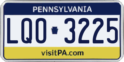 PA license plate LQO3225