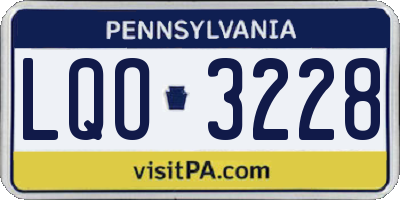 PA license plate LQO3228
