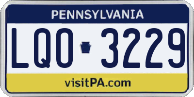 PA license plate LQO3229