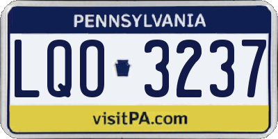 PA license plate LQO3237