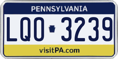 PA license plate LQO3239