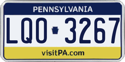 PA license plate LQO3267