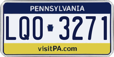 PA license plate LQO3271