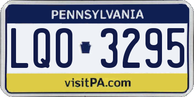 PA license plate LQO3295
