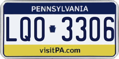 PA license plate LQO3306