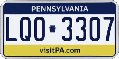 PA license plate LQO3307