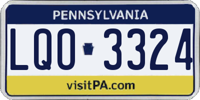 PA license plate LQO3324