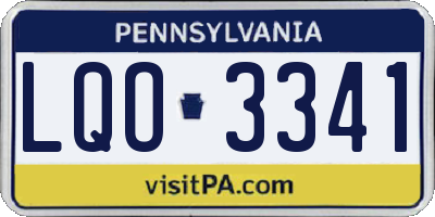PA license plate LQO3341