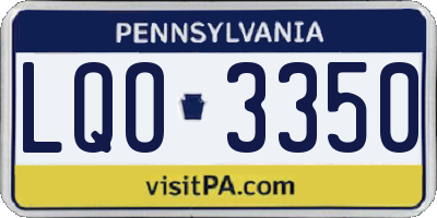 PA license plate LQO3350