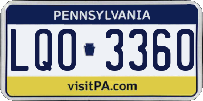 PA license plate LQO3360