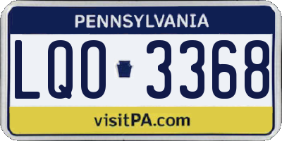 PA license plate LQO3368