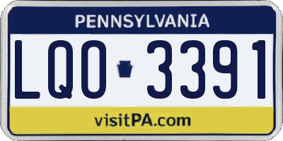 PA license plate LQO3391