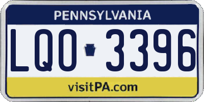 PA license plate LQO3396