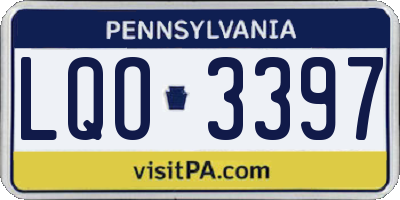 PA license plate LQO3397