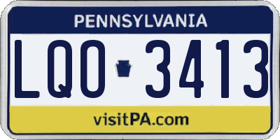 PA license plate LQO3413