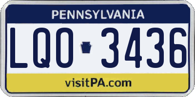 PA license plate LQO3436
