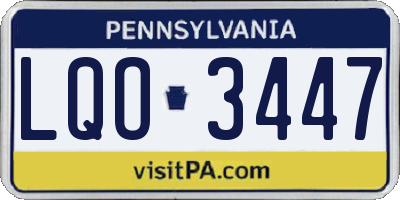 PA license plate LQO3447