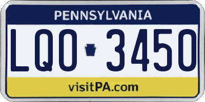 PA license plate LQO3450