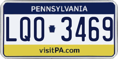 PA license plate LQO3469