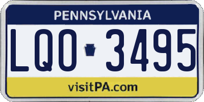 PA license plate LQO3495