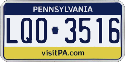 PA license plate LQO3516