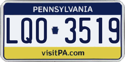 PA license plate LQO3519