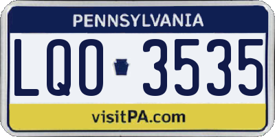 PA license plate LQO3535