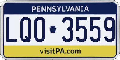 PA license plate LQO3559