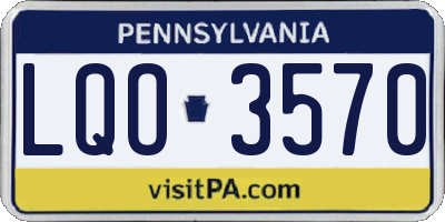 PA license plate LQO3570