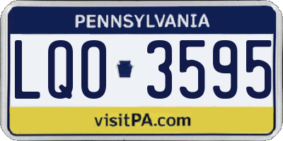 PA license plate LQO3595