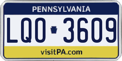 PA license plate LQO3609