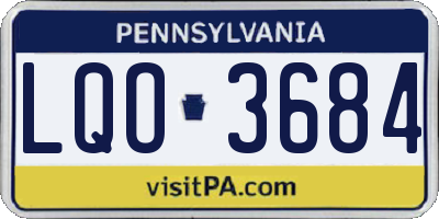 PA license plate LQO3684